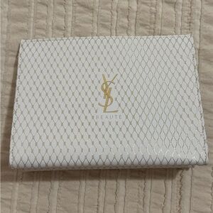 YSL White and Gold Makeup Bag